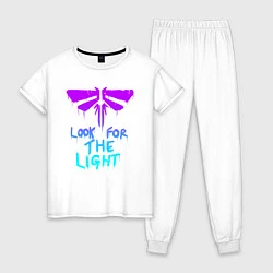 Пижама хлопковая женская ЦИКАДЫ LOOK FOR THE LIGHT, цвет: белый