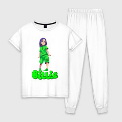 Пижама хлопковая женская Билли айлиш, цвет: белый