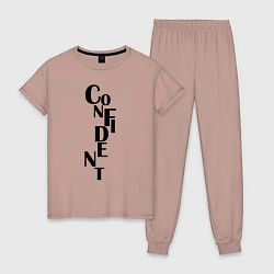 Пижама хлопковая женская Confident, цвет: пыльно-розовый