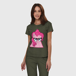 Пижама хлопковая женская Pinky Pie hipster, цвет: меланж-хаки — фото 2