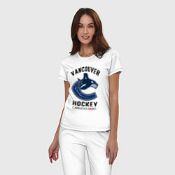 Пижама хлопковая женская VANCOUVER CANUCKS NHL, цвет: белый — фото 2