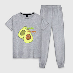 Пижама хлопковая женская Avocados factory, цвет: меланж