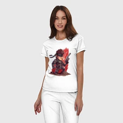 Пижама хлопковая женская Solid Snake, цвет: белый — фото 2