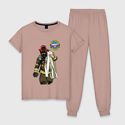 Пижама хлопковая женская Спасатель МЧС, цвет: пыльно-розовый