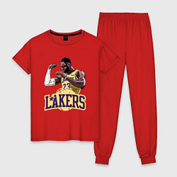 Пижама хлопковая женская LeBron - Lakers, цвет: красный