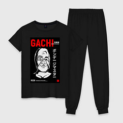 Пижама хлопковая женская Gachimuchi Van Darkholm, цвет: черный