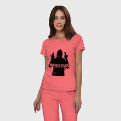 Пижама хлопковая женская Watch dogs 2 Z, цвет: коралловый — фото 2