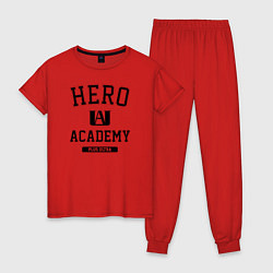 Пижама хлопковая женская Моя геройская академия, цвет: красный