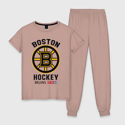 Пижама хлопковая женская BOSTON BRUINS NHL, цвет: пыльно-розовый