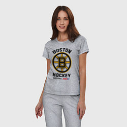 Пижама хлопковая женская BOSTON BRUINS NHL, цвет: меланж — фото 2