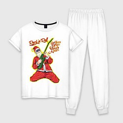 Пижама хлопковая женская Санта Рокер, цвет: белый