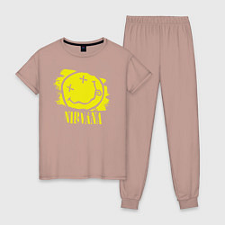 Пижама хлопковая женская Nirvana Smile, цвет: пыльно-розовый
