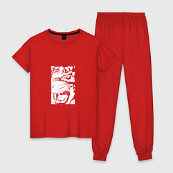 Пижама хлопковая женская Тигр, цвет: красный