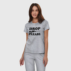 Пижама хлопковая женская Drop Please, цвет: меланж — фото 2