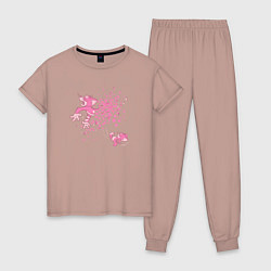 Пижама хлопковая женская Джерри, цвет: пыльно-розовый
