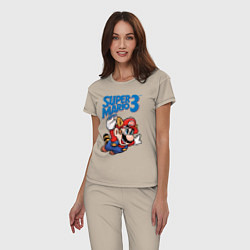 Пижама хлопковая женская Mario 3, цвет: миндальный — фото 2