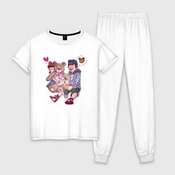 Пижама хлопковая женская Подарок, цвет: белый