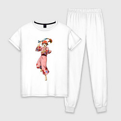 Пижама хлопковая женская Кагура, цвет: белый