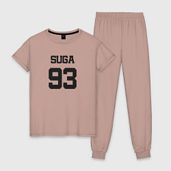 Пижама хлопковая женская BTS - Suga 93, цвет: пыльно-розовый