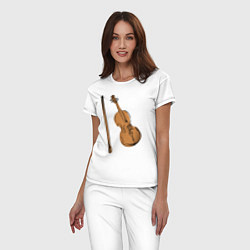 Пижама хлопковая женская Скрипка, цвет: белый — фото 2