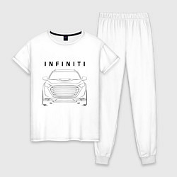 Пижама хлопковая женская Infinity Инфинити спина, цвет: белый