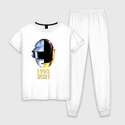 Пижама хлопковая женская Daft Punk, цвет: белый