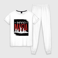 Пижама хлопковая женская New York Mafia, цвет: белый