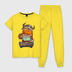 Пижама хлопковая женская Valheim, цвет: желтый
