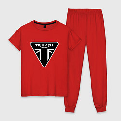 Пижама хлопковая женская Triumph Мото Лого Z, цвет: красный