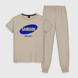Пижама хлопковая женская Samogon galaxy, цвет: миндальный