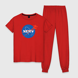 Пижама хлопковая женская Nerv, цвет: красный