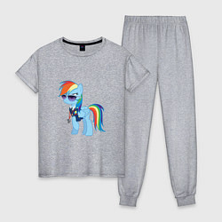 Пижама хлопковая женская Pony - Rainbow Dash, цвет: меланж