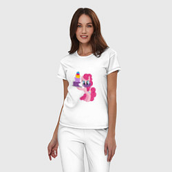 Пижама хлопковая женская My Little Pony Pinkie Pie, цвет: белый — фото 2