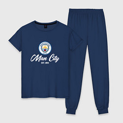 Пижама хлопковая женская MAN CITY EST 1894, цвет: тёмно-синий