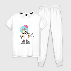 Пижама хлопковая женская Сэнди, цвет: белый