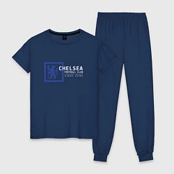 Пижама хлопковая женская FC Chelsea Stamford Bridge 202122, цвет: тёмно-синий