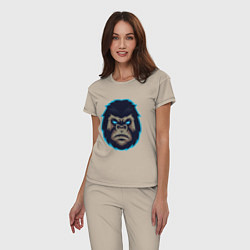 Пижама хлопковая женская Gorilla, цвет: миндальный — фото 2