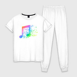 Пижама хлопковая женская I LOVE MUSIC DJ Z, цвет: белый
