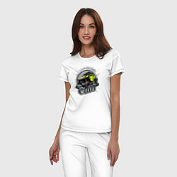 Пижама хлопковая женская Внедорожный, цвет: белый — фото 2