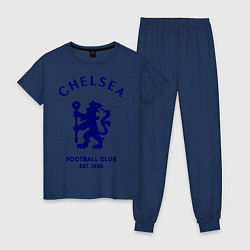 Пижама хлопковая женская Chelsea Est. 1905, цвет: тёмно-синий