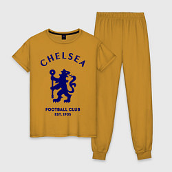 Пижама хлопковая женская Chelsea Est. 1905, цвет: горчичный