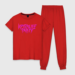Пижама хлопковая женская Afterlife Party, цвет: красный