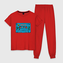 Пижама хлопковая женская Кассета Сектор Газа, цвет: красный