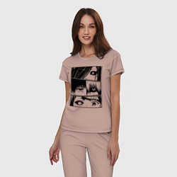 Пижама хлопковая женская Токийский Гуль, цвет: пыльно-розовый — фото 2