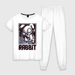 Пижама хлопковая женская Rabbit, цвет: белый