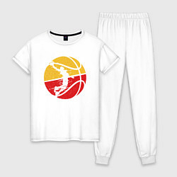 Пижама хлопковая женская Мой Баскетбол, цвет: белый
