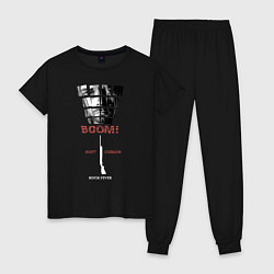 Пижама хлопковая женская Курт Кобейн для тёмного, цвет: черный