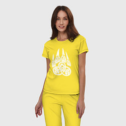 Пижама хлопковая женская Символ Велеса Медвежья лапа, цвет: желтый — фото 2