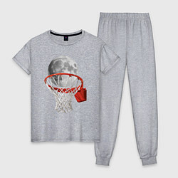 Пижама хлопковая женская Planet basketball, цвет: меланж