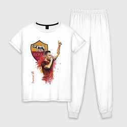 Пижама хлопковая женская Francesco Totti - Roma - Italy, цвет: белый